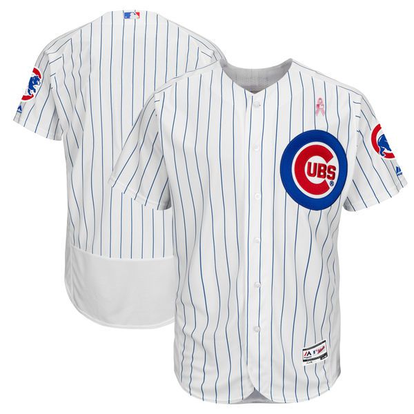 Men Chicago Cubs Blank White Mothers Edition MLB Jerseys